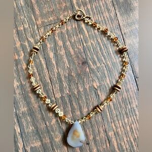 Golden Healer Quartz Wood beaded necklace-Handmade